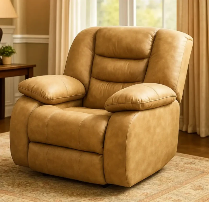 Yellow Lazy Boy Chair - Beech Wood