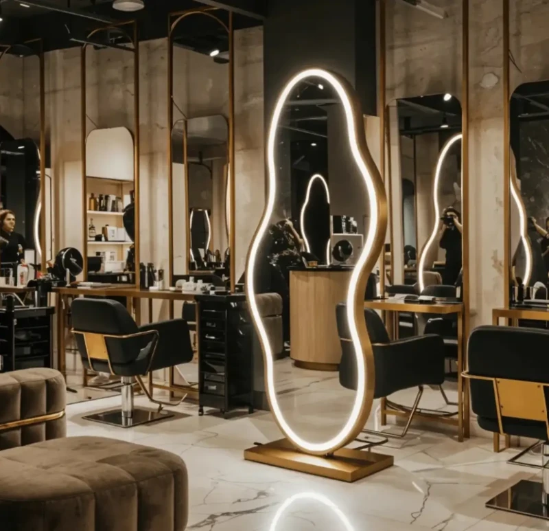Wavy Touch stand mirror