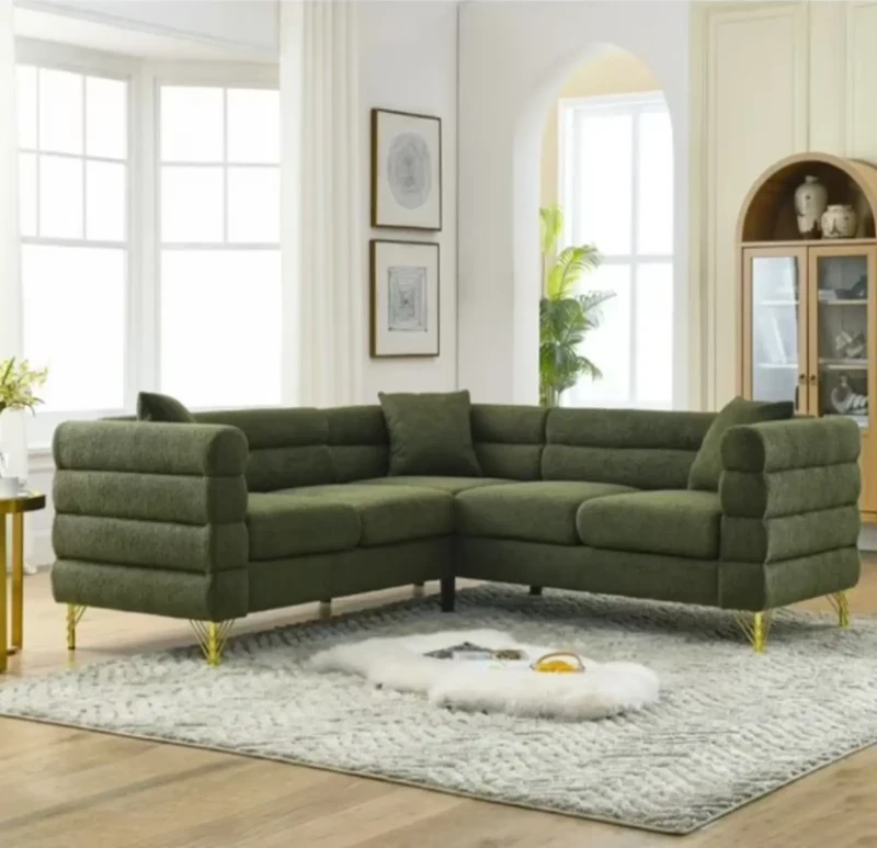 Modern Green Corner With Stainless Legs