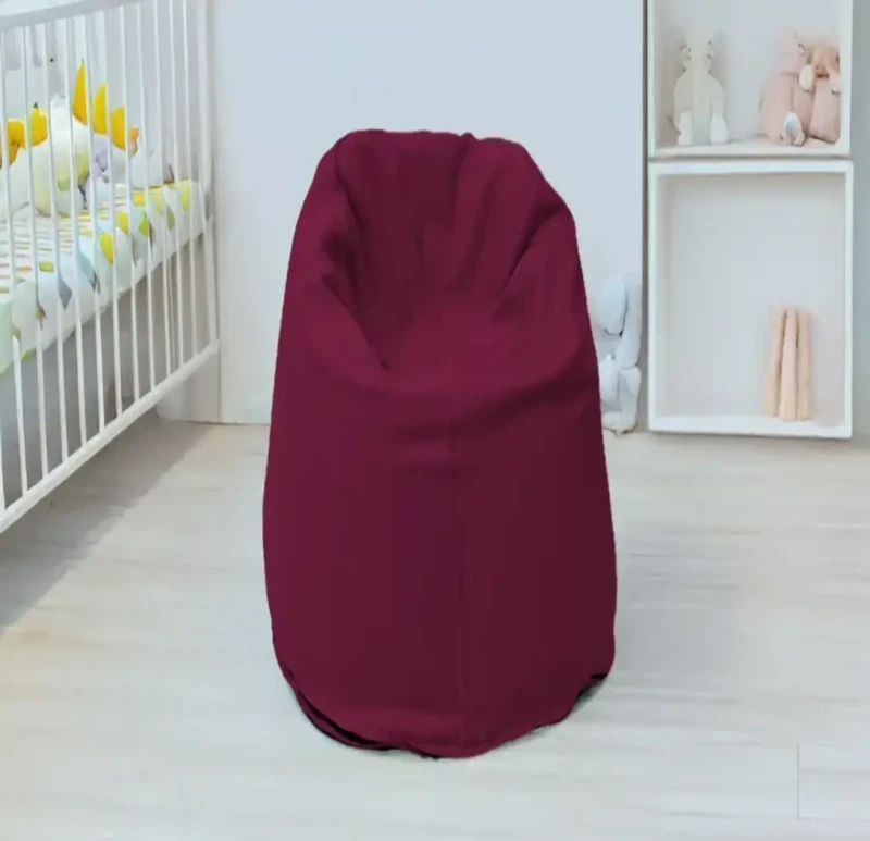 Burgundy Linen Bean Bag | Small