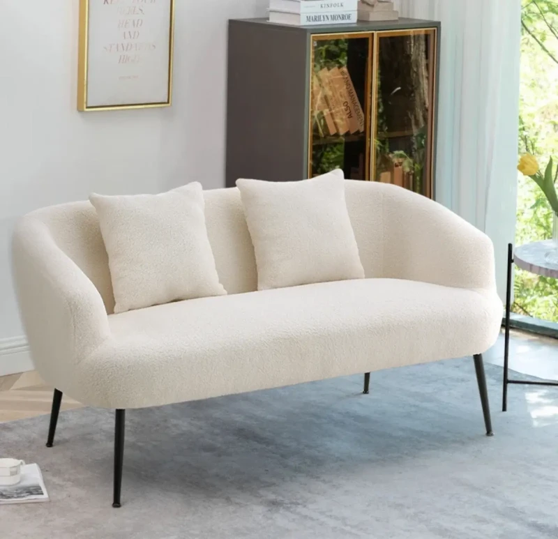 Modern Double Sofa With Metal Legs