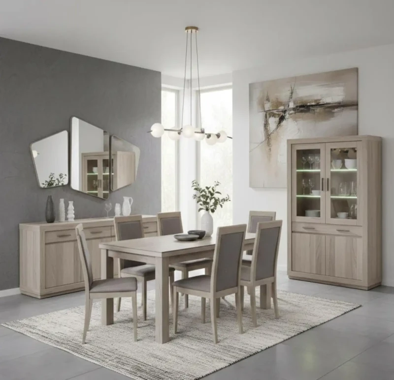 Modern dining room made of beech wood
