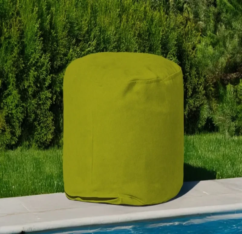 Linen Bean Bag Pouf | Olive Green