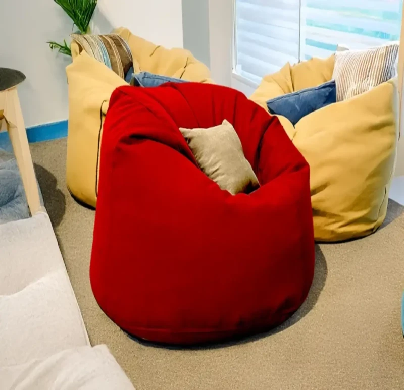 Red Linen Comfy Bean Bag | 4XL