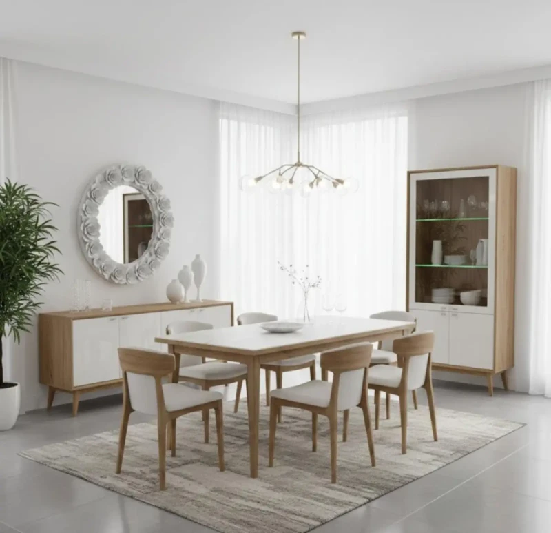 Modern Dining Room | Buffet With Rose Mirror Frame
