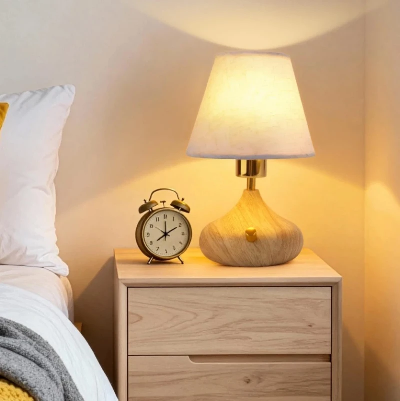 Golden wood lamp