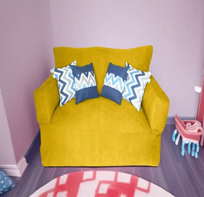 Linen Bean Bag Sofa | Yellow