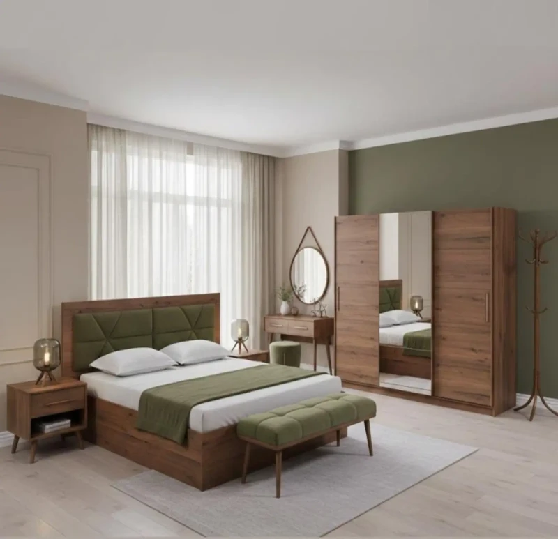 Modern Wooden Bedroom 8 Pieces | Banquet Upholstery