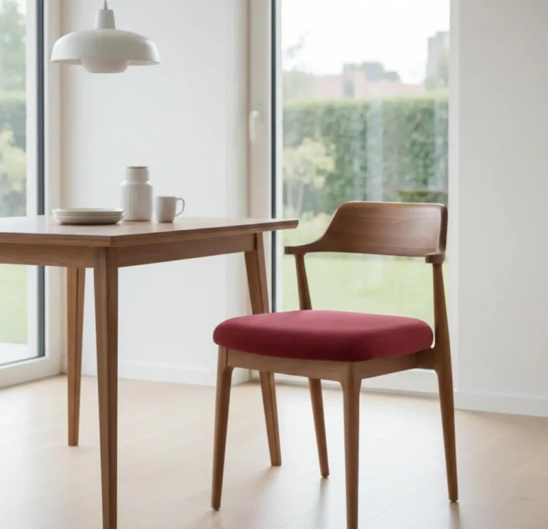 Modern Burgundy Dining Chair