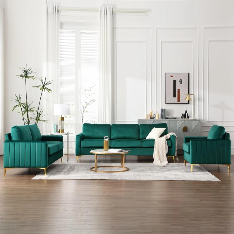 Modern Stainless Sofa Set Green