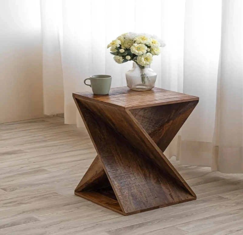 X-Shaped Wooden Table