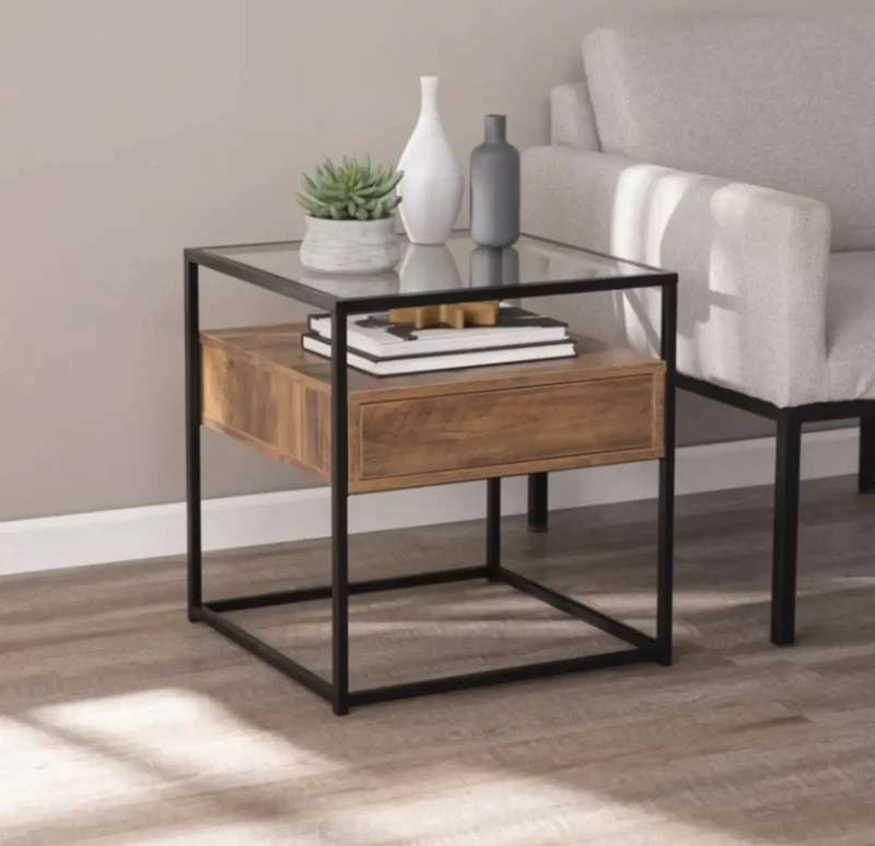 Square Side Table with a Drawer