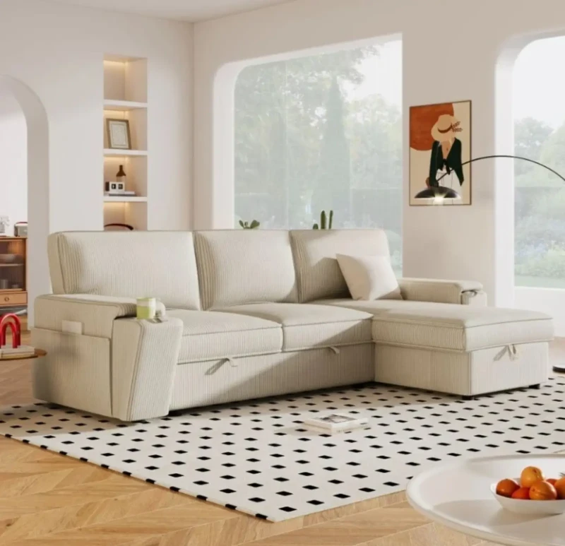 Modern Sofa Bed | 2 Cup Holder