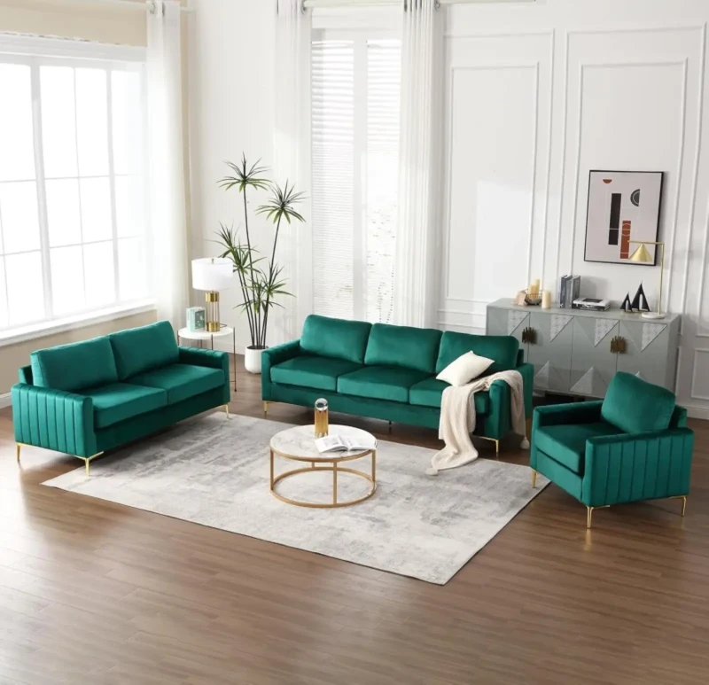 Modern Stainless Sofa Set Green