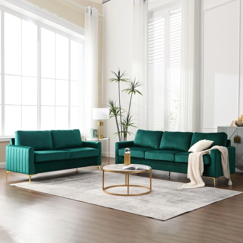 Modern Stainless Sofa Set Green