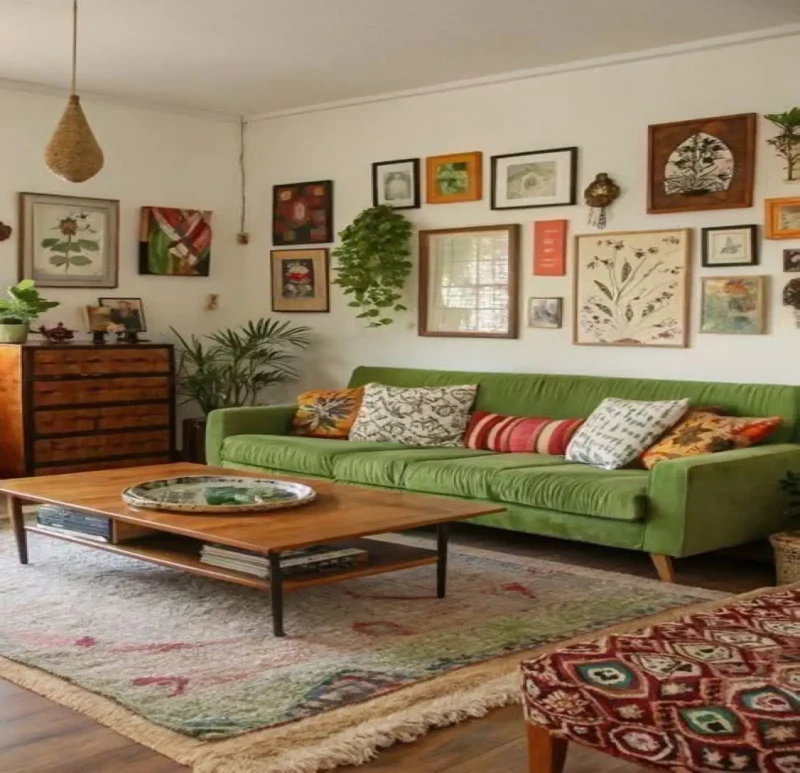 Bohemian Triple Sofa | Light Green