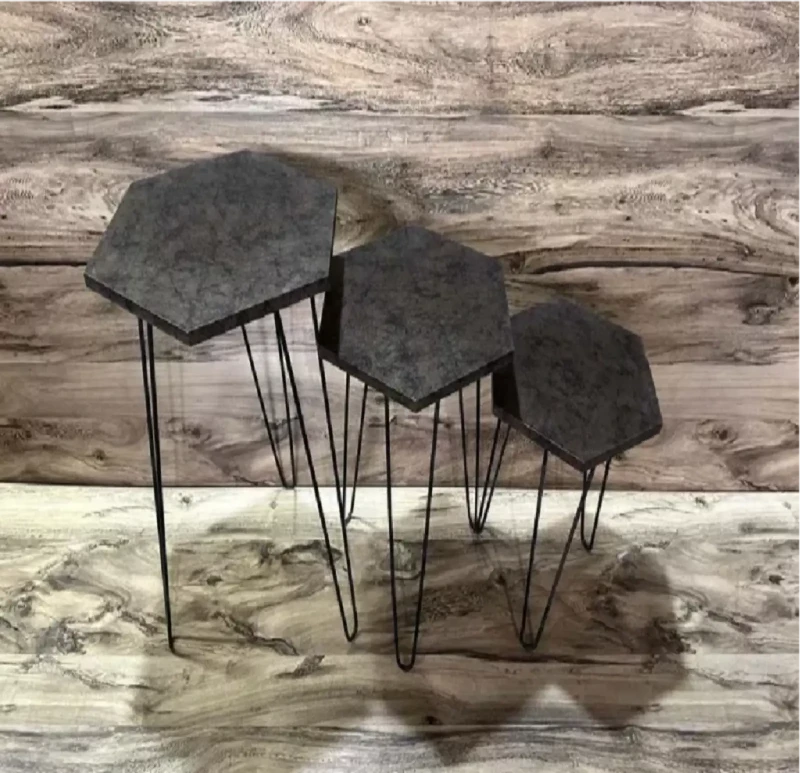 Metal Side Tables Set | Black