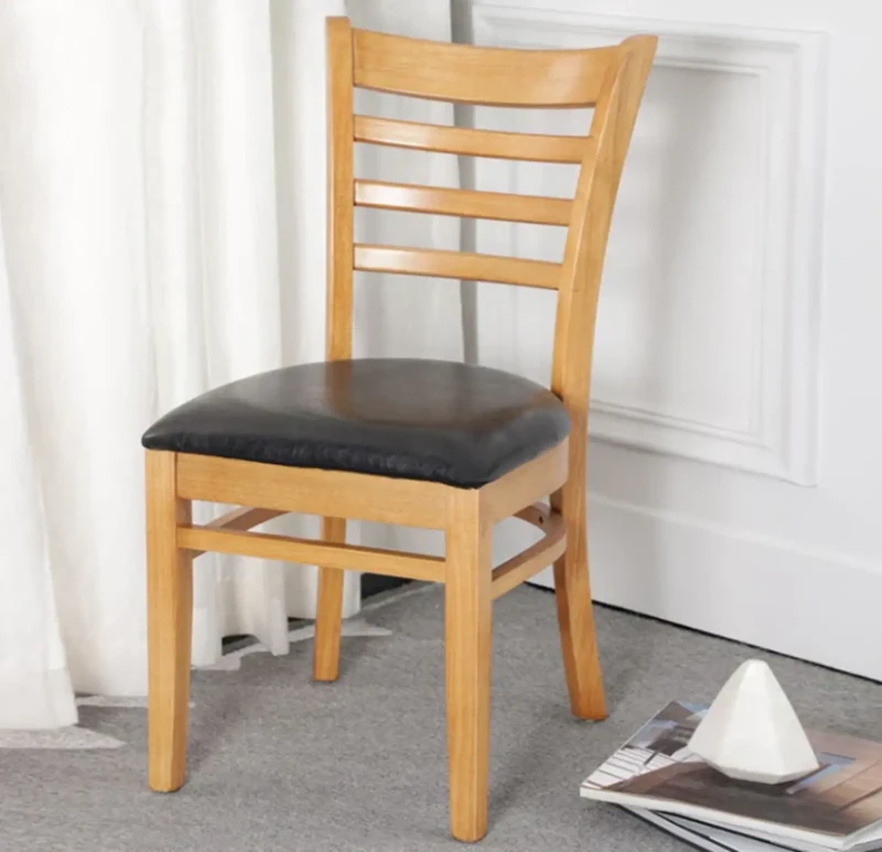 Wooden Dining Chair WithLeather Seat