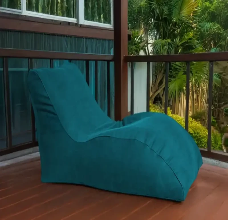 Linen Chaise Longue | Turquoise