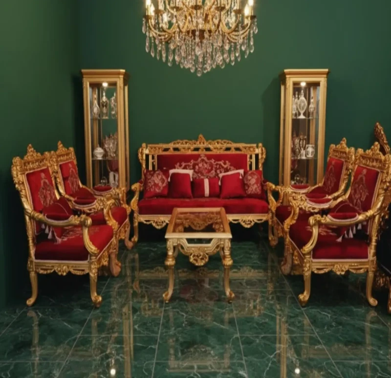 Classic Gold Salon | Burgundy and Cafe