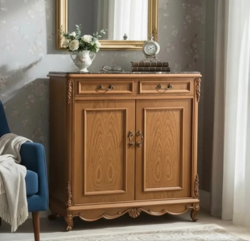 Classic Brown Shoes Cabinet