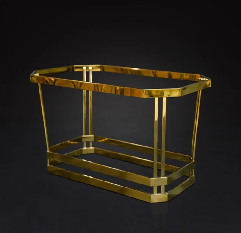 Oval Stainless Steel Center Table | Gold