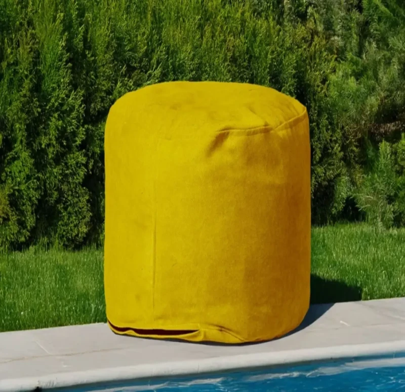 Linen Bean Bag Pouf | Yellow