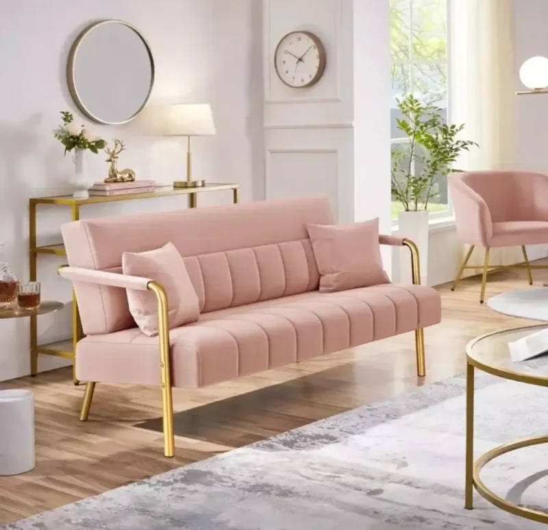 Modern Double High Sofa With Stainless Legs