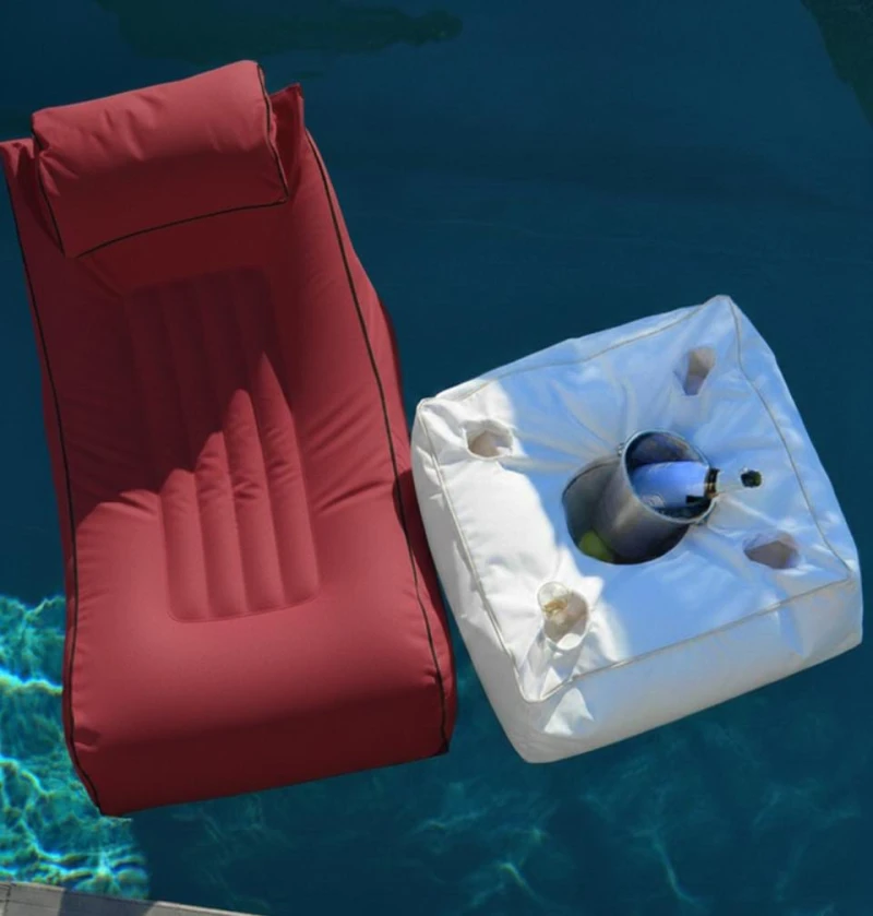 Floating water bean bag chair | Burgundy