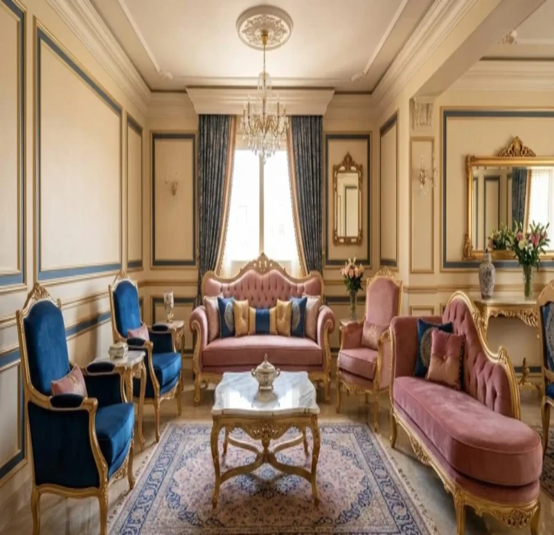 Classic Salon Complete With Kashmir Chaise Longue