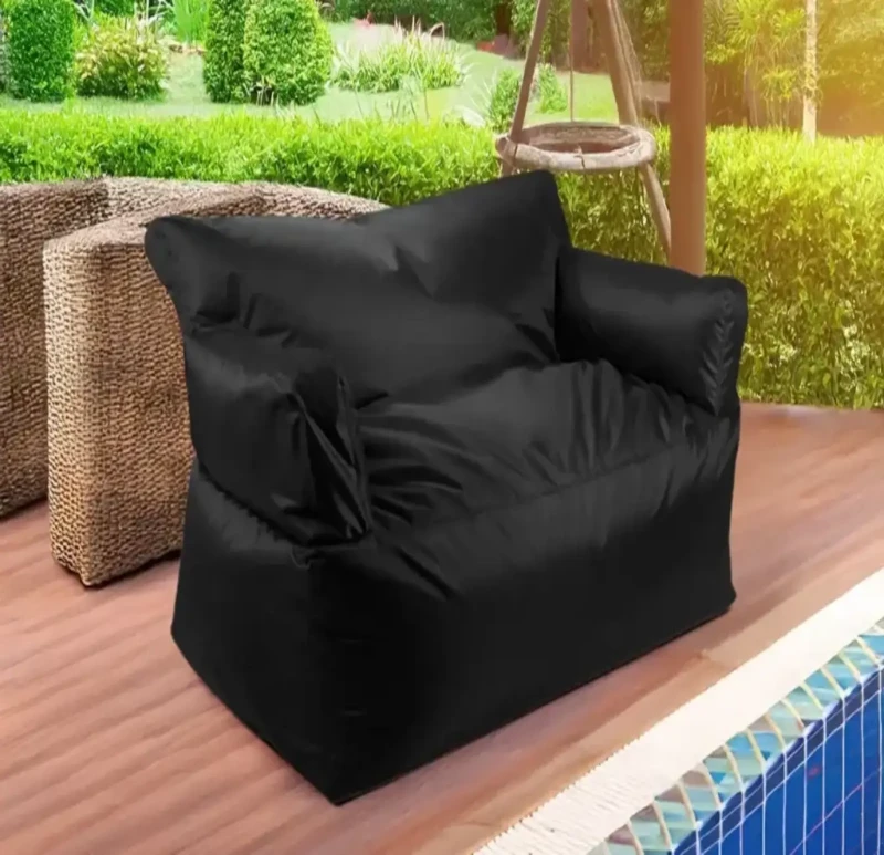 Waterproof Triple Bean Bag Sofa | Black