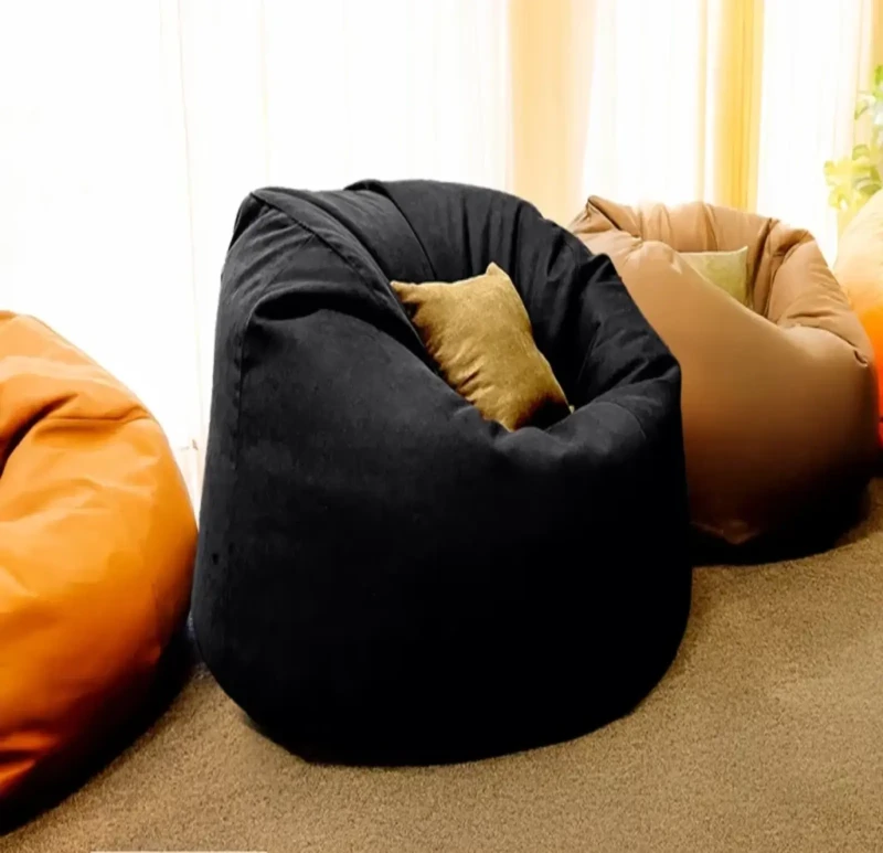 Black Linen Comfy Bean Bag | 4XL