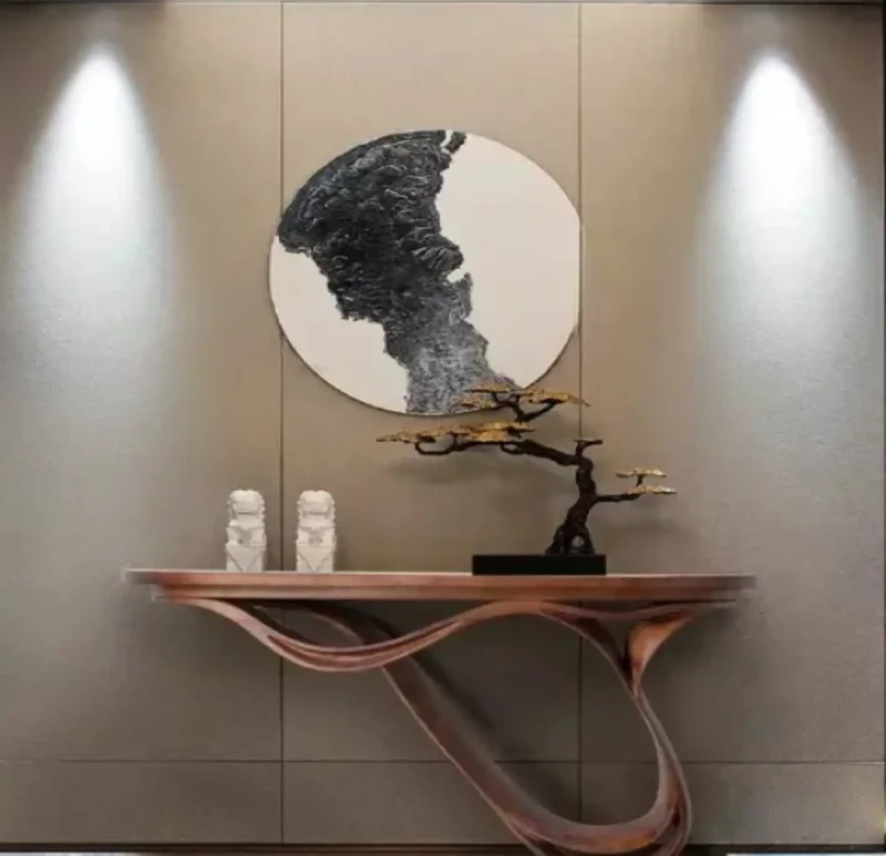 Wooden Console With a Distinctive Design