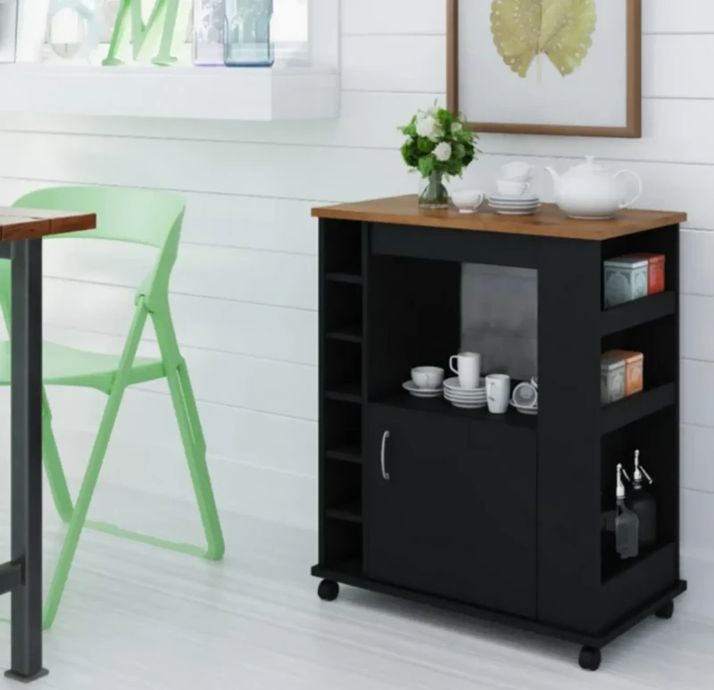 Coffee Corner With Wheels | Black