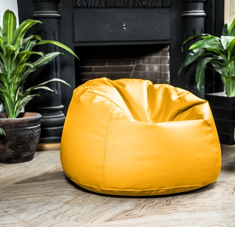 Leather Bean Bag | Yellow