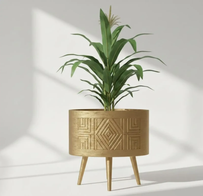 Half Circle Plant Pot | Corn Tree