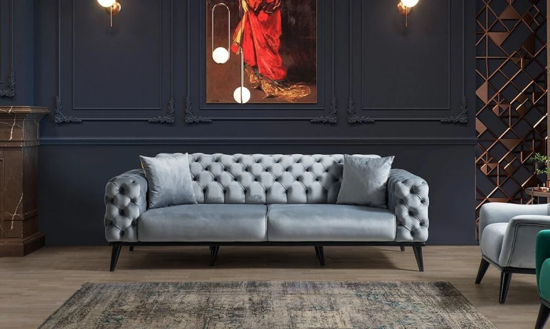 Modern Captone Sofa Set Green - Gray
