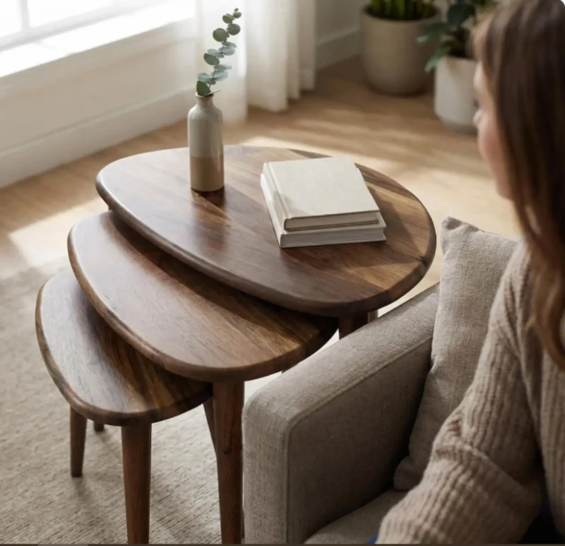 Middle Table With 2 Side Tables