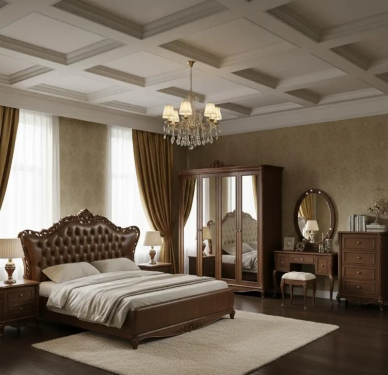 Wooden Bedroom With Capetone Back