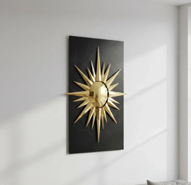 Modern Metal Tableau Sun
