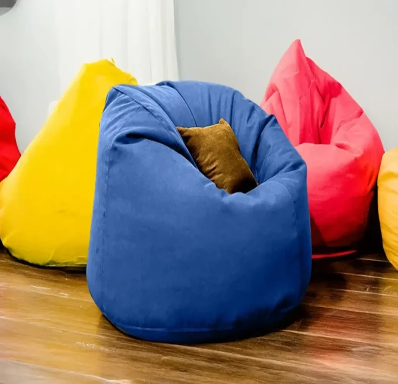 Dark Blue linen comfy bean bag | 4XL
