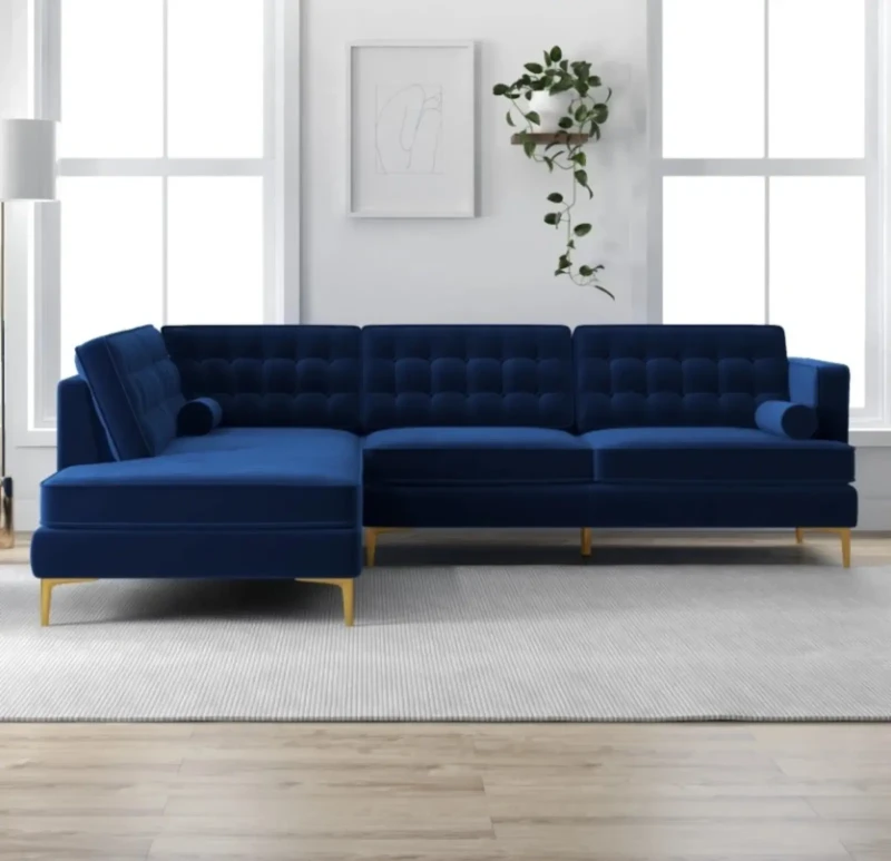 Modern Velvet Corner | Blue