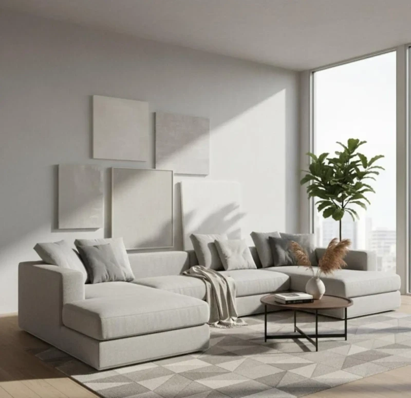 Modern Linen Corner | Light Gray