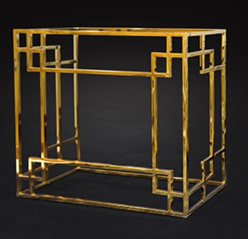 Hexagonal Stainless Steel Center Table | Gold