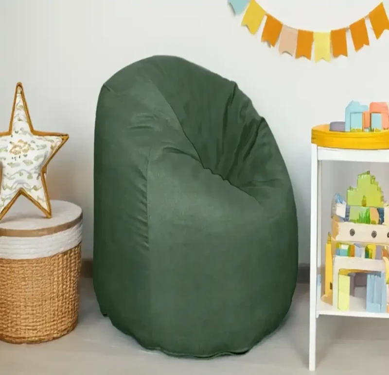 Dark Green Linen Comfy Bean Bag | 3XL