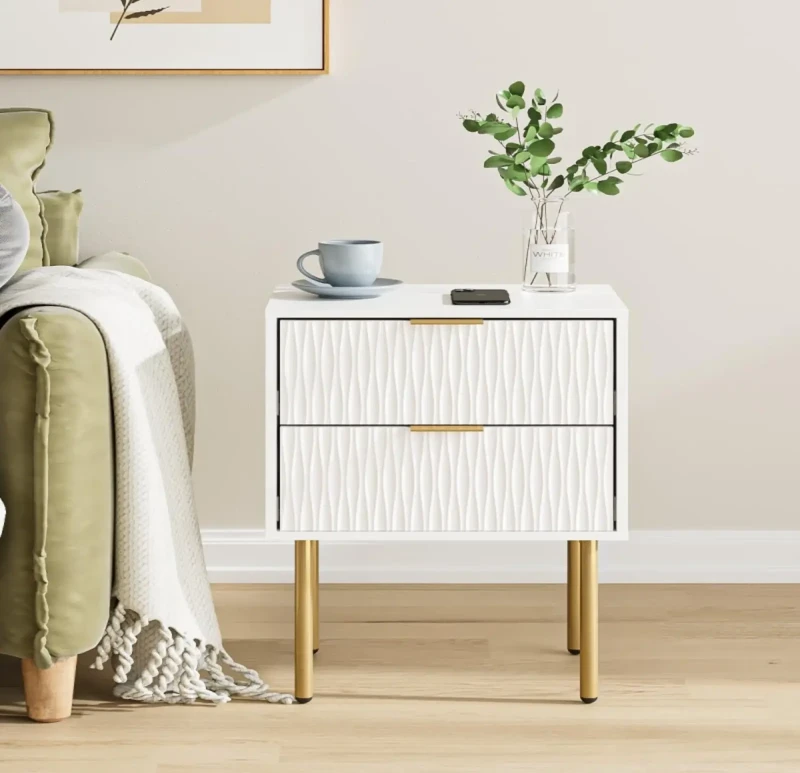 Modern Beehive Bedside Table | 2 Drawers