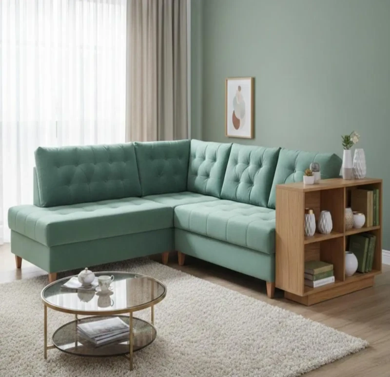 Captune Corner With Wooden Shelves for Decoration