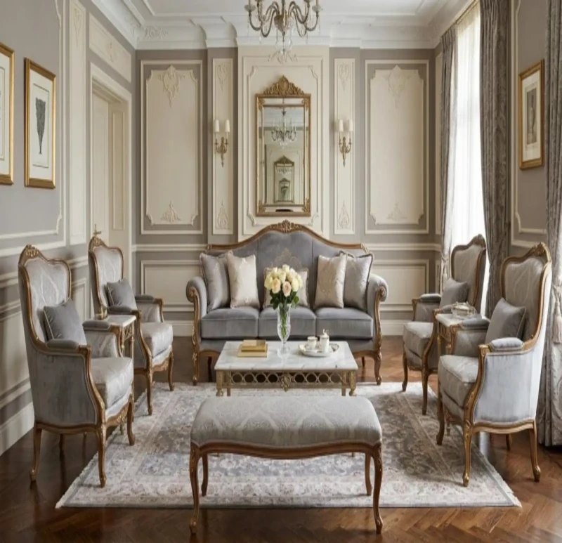 Neoclassical Gray Salon
