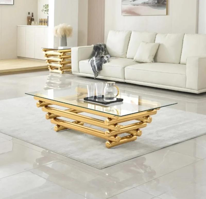 Rectangular Stainless Living Room Table - yob0048