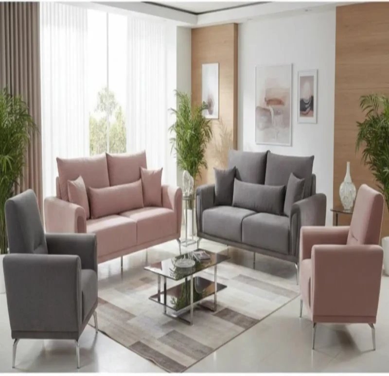 Modern Sofa Set 4 Pieces - Kashmir Gray
